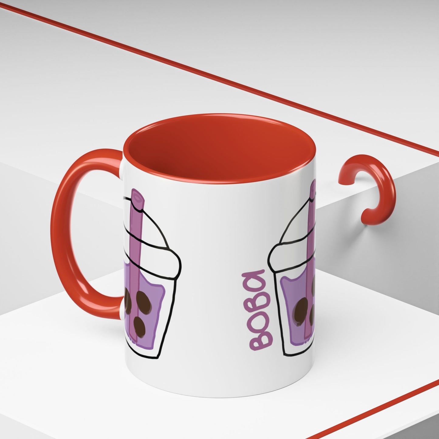 Cute Boba Tea Accent Coffee Mug - 11 & 15oz