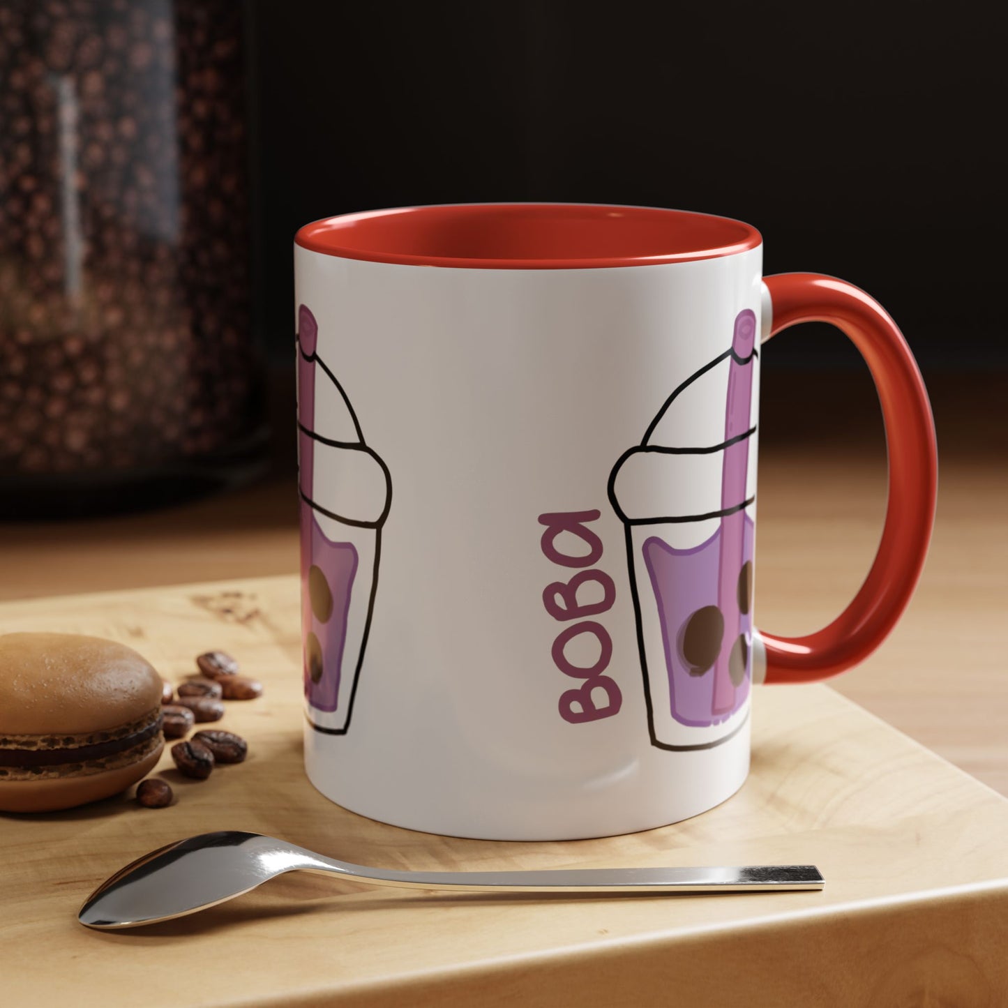 Cute Boba Tea Accent Coffee Mug - 11 & 15oz