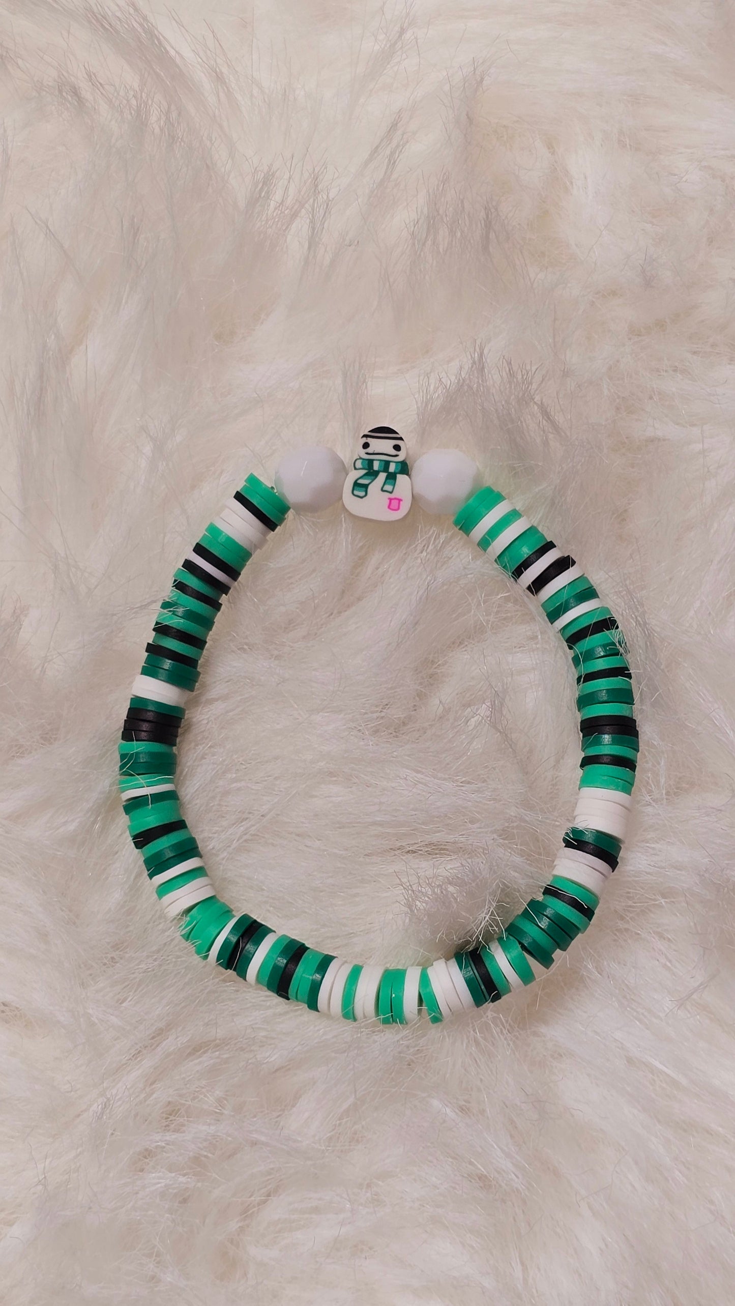 Snowman Time clay beaded bracelet ☃️| Christmas gift | jewelry