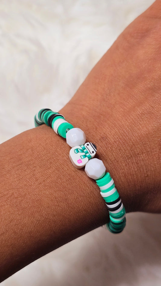 Snowman Time clay beaded bracelet ☃️| Christmas gift | jewelry