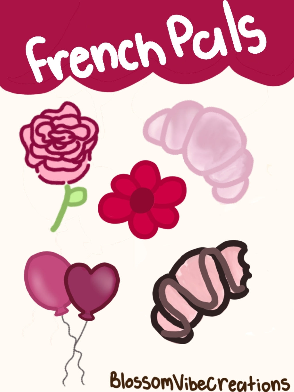 French pals sticker sheet