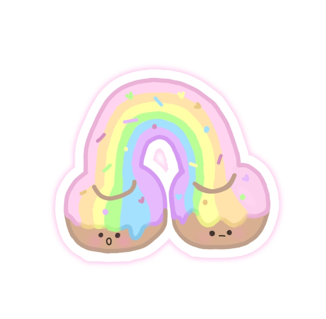 Rainbow donut sticker